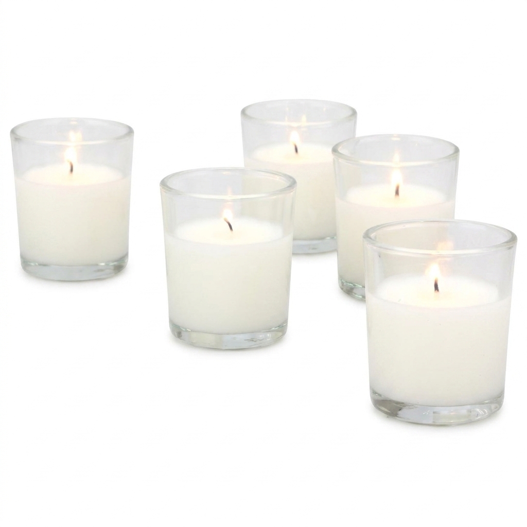 Stonebriar 24 Pack Glass Votive Candles | 12 Hour Burn Time